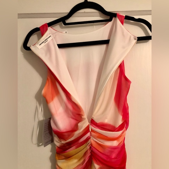 Amanda Uprichard Floral Midi Dress - Red and Orange - Picture 9 of 10